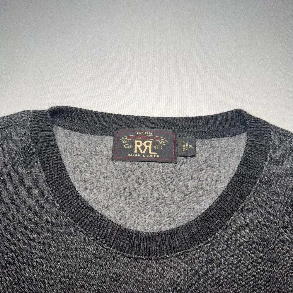 RRL Double RL Sweatshirt Mens XL Grey Marled Cotton Fleece Crewneck Americana - Picture 6 of 15